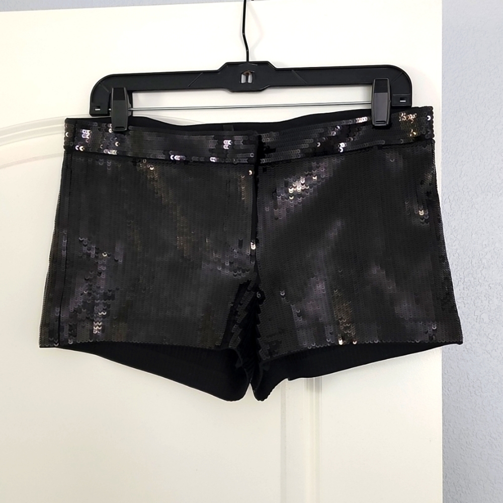 Black Sequin Express Shorts NWT